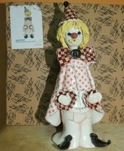 Zampiva Studio Italy Art Pottery Clown 7&quot;+ Spaghetti Hair Ceramic piedi ... - £50.23 GBP