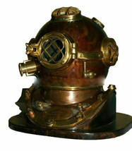 Antique Old Style Diving Divers Helmet US Navy Mark V Boston Gift With Base - $362.89