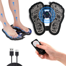 EMS Foot Massager Pad with Romote Control, Electric USB Rechargeable Foot Massag - £29.49 GBP