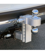 Heavy Duty Adjustable Aluminum Raise &amp; Drop Trailer Tow Hitch Dual Balls... - $130.89