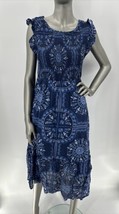 Vineyard Vines Women’s Sleeveless Geo Print Fit &amp; Flare Dress Deep Bay Size L - £27.39 GBP