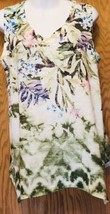 Time And Tru Womens Size L Soft Sleeveless Embellished Floral Top Shirt - £5.41 GBP