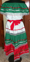 Womens One Size Fits Most Dress Mexican Folklorico Fiesta Dance Handmade... - £36.62 GBP
