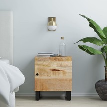 Bedside Cabinet Black, Natural Wood Solid Mango Wood, Iron Compact - $2,244.08 MXN
