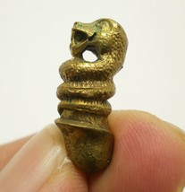 Snake Serpant Lingham Phallic Thai Tiny amulet brass pendant LP Na blessed talis - £23.66 GBP