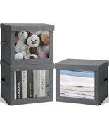 Bellzacasa Large Collapsible Storage Bins With Lids, 3 Pack, 15.8X11.8X1... - $46.99