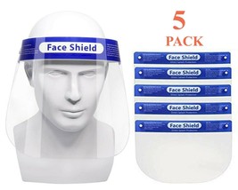 Tektrum Reusable Safety Face Shield for Face Eye Head Protection (5 Pack) - £9.38 GBP