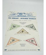 Set of 5 Triangular Stamps &#39;Series Birds of Prey&#39; 1952 Hungary - £14.69 GBP