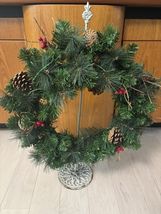 21" Artificial Christmas Wreath w/Pinecones and 9 different light settings - $23.75