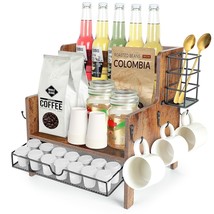 3-Tier Coffee Station Organizer For Countertop, Wood Coffee Bar Organize... - £40.71 GBP