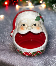Winter Wonder Lane Ceramic Santa Claus head Cookie Candy Jar Canister - £11.80 GBP
