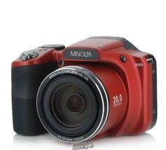 KONICA MINOLTA MN35Z-R 20.0-Megapixel 1080p HD Wi-Fi Bridge Camera 35x Zoom Red - £149.39 GBP