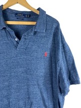 Ralph Lauren Polo Shirt XXL Classic Fit Knit Heathered Blue Gray Mens 2XL S/S - £44.94 GBP