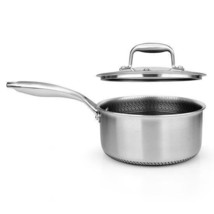 Sauce Pot With Glass Lid - Triply Stainless Steel Cookware, - £80.20 GBP
