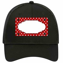 Scallop Red White Polka Dot Novelty Black Mesh License Plate Hat - £23.29 GBP