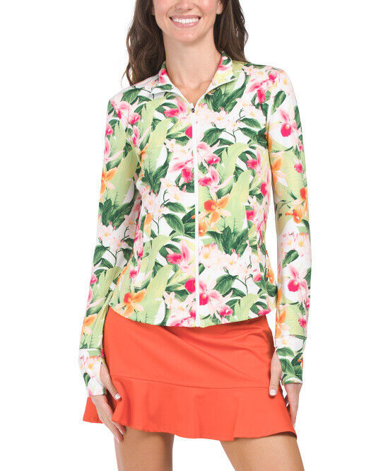 NWT TOMMY BAHAMA Green Hot Pink Orange Long Sleeve Full Zip Golf Jacket M L & XL