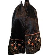 Black Velvet Scarf Embroidered Floral Wrap Surkana Ari to Wear Shawl Womens - £11.73 GBP