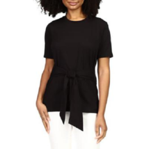 New Michael Kors Black Cotton Belted Top Blouse Size Xl - £48.10 GBP