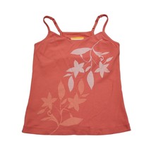 Lucy Shirt Girls S Orange Sleeveless Adjustable Spaghetti Strap Floral T... - $18.69
