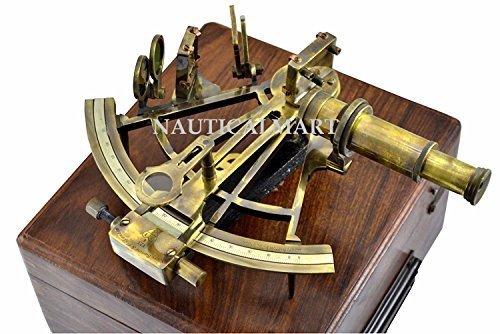 NauticalMart 6''Antique Finish Sextant With Hardwood Box