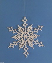 6 pc. AURORA BOREALIS  6.5&quot; Glittered Plastic Snowflake Ornaments - $6.00