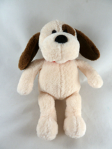 Gund Braun Puppy Dog Plush 10&quot; Red Collar Stuffed bean bag Brown Creme - £6.32 GBP