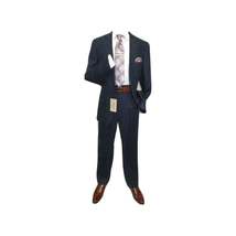 Men's Summer Linen Suit Apollo King Half Lined 2 Button European LN2 Navy Blue image 3
