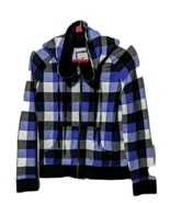 Forever 21 Girls Plaid Checkered Coat Jacket Purple Black White Full Zip... - $13.51 CAD