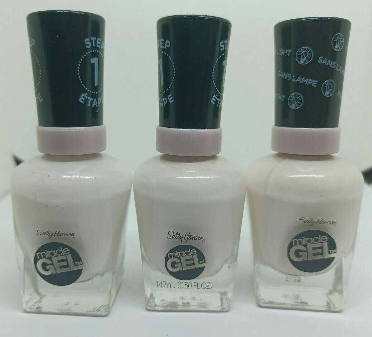 Primary image for Lot of 3 Sally Hansen Miracle Gel Nail Polish 229 Creme de la Creme 0.5 Fl Oz