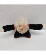 Vintage 1980 Gund Koko-Nuts Black White Orange Rope Tail Monkey Plush 4&quot; - $43.55