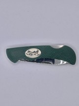 Vintage Sabre Deer Scrimshaw 3.25&quot; Stainless Lockback Camo Folding Pocketknife - £14.82 GBP