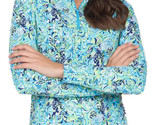 NWT IBKUL MARISSA TURQUOISE NAVY Long Sleeve Mock Golf Shirt S M L XL XXL - $79.99