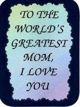 World&#39;s Greatest Mom I Love You 3&quot; x 4&quot; Refrigerator Magnet Family Mother Gift - £3.59 GBP