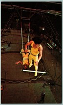 Gaonas Family on Trapeze Ringling Bros Circus UNP Chrome Postcard J8 - $6.88