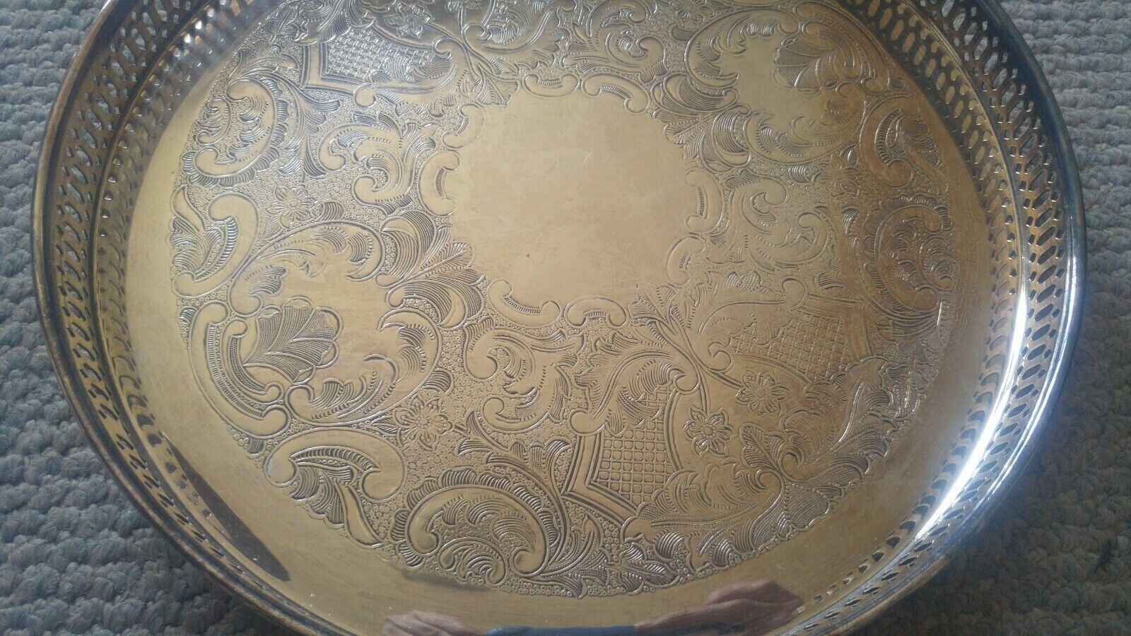 Marlboro Silver Plate Tea Tray Serving Canada EP Copper 2036 12 Inch Round Item image 2