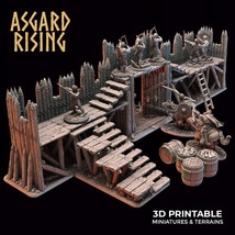 3D Printed Asgard Rising Fortified Village - Large Palisade Set 28mm - 32mm - £8.10 GBP+