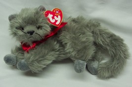 TY Beanie Babies FUZZY GRAY BEANI THE CAT 8&quot; Plush Stuffed Animal Toy 20... - $16.34