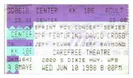 Cpr David Crosby Concerto Ticket Stub Giugno 10 1998 West Palma Spiaggia Florida - £31.83 GBP