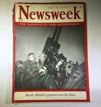Newsweek Magazine July 10, 1939 Ready: Britain&#39;s gunners scan the skies - £15.01 GBP