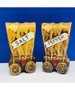 Salt Pepper shakers cowboy western covered wagons ceramic kitchen decor ... - £23.69 GBP