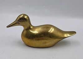 Solid Brass Mallard Duck Figurine Paperweight Door Stop 7.5x3 Vintage Heavy - $14.54