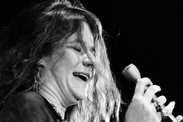 Janis Joplin Holding Microphone in Concert 24x18 Poster - £19.13 GBP