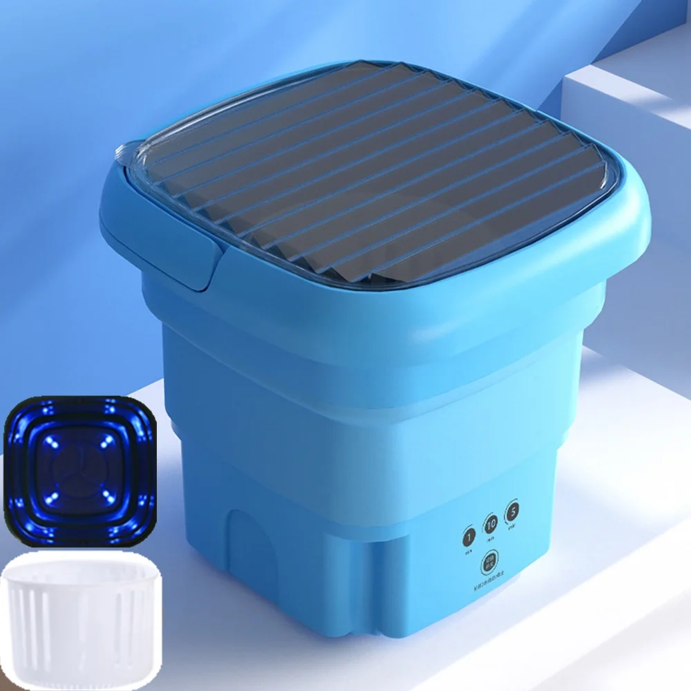 New Mini Folding Portable Washing Machine With Dryer Basket for Clothes ... - $61.78+
