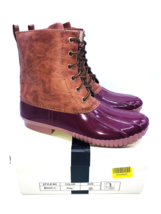 Weeboo Quilted Mid Calf Duck Boots - Wine /Cognac , US 10 - £19.77 GBP