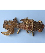 Vintage Chinese Enamel Silver Articulated Fantail Goldfish Pill Box Pendant - $325.50 CAD