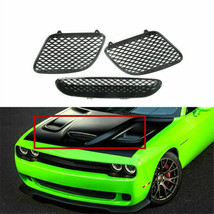 Hood Mesh Grille Scoop Set Black Fits For Dodge Challenger SRT Hellcat 1... - $60.63