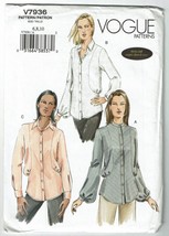 Vogue Sewing Pattern 7936 Shirts Long Sleeve Misses Size 6-10 - £7.06 GBP