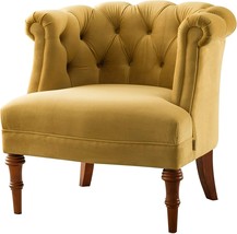 Jennifer Taylor Home Katherine Tufted Accent Chair, Large, Gold - £322.56 GBP