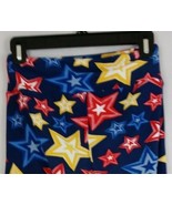 Lularoe One Size Leggings Blue With Yellow, Red, &amp; Blue Star Designs - £8.54 GBP