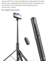 60&quot; Phone Tripod &amp; Selfie Stick, Lightweight All in One Phone Tripod Integrated  - £11.36 GBP